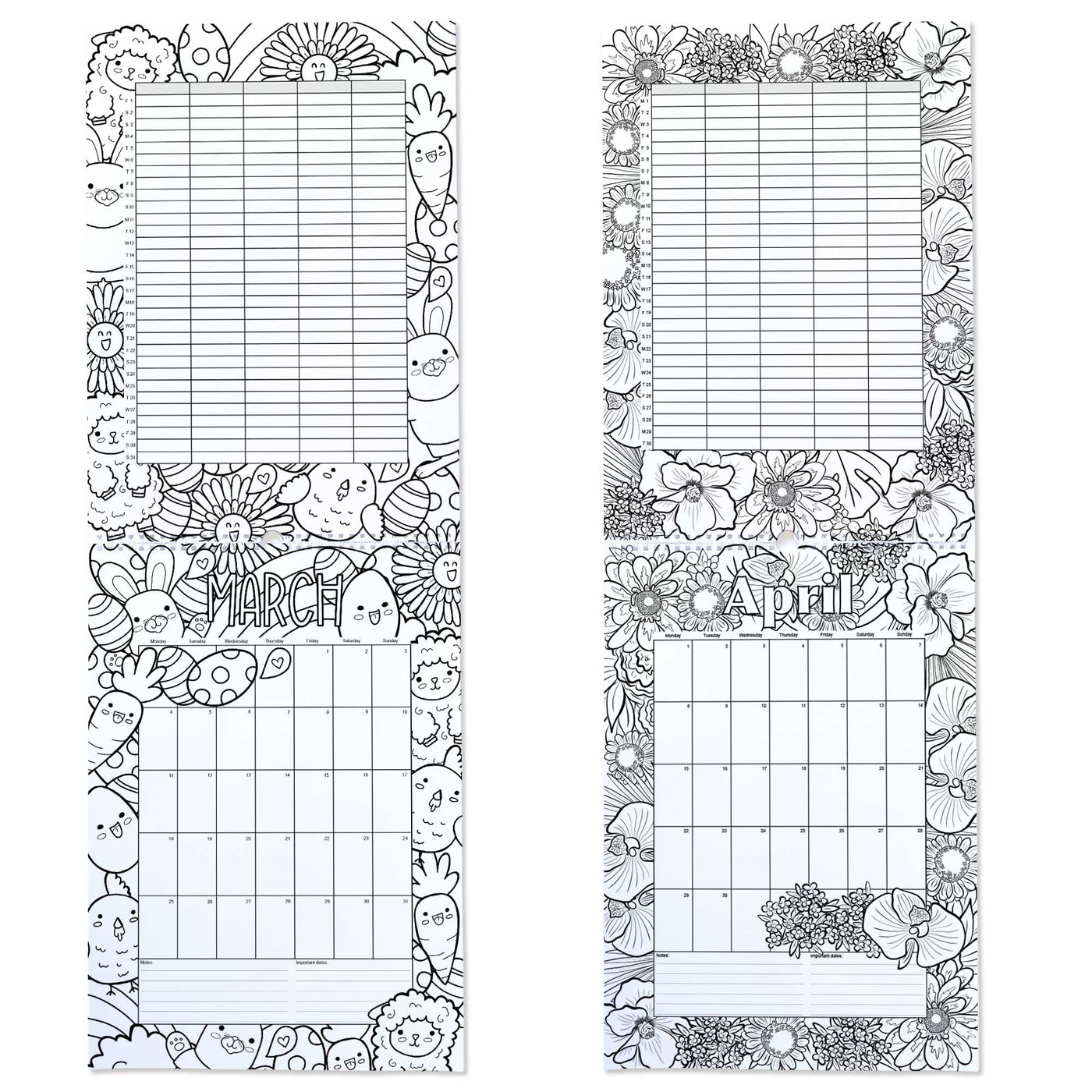 2024 Family Calendar / Colour-Me-In Calendar to Keep Your Family Organised