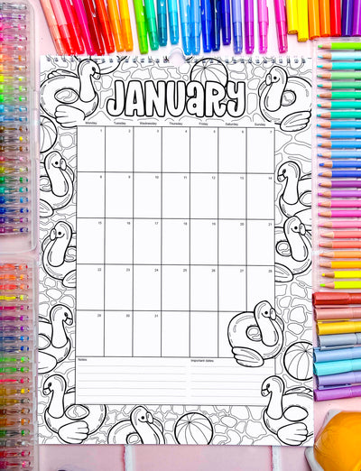 2024 Family Calendar / Colour-Me-In Calendar to Keep Your Family Organised