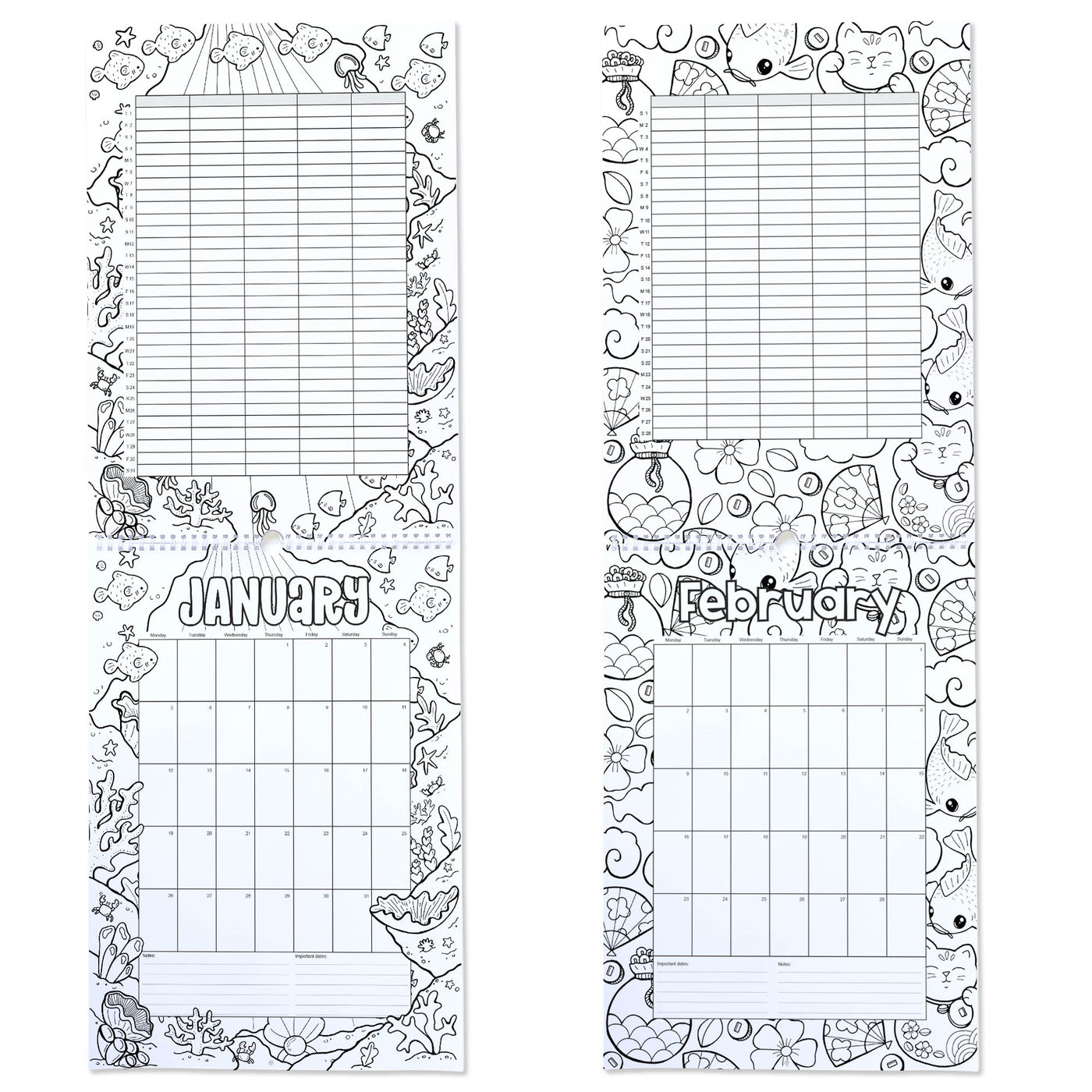 2026 Family Calendar / Colour-Me-In Calendar to Keep Your Family Organised