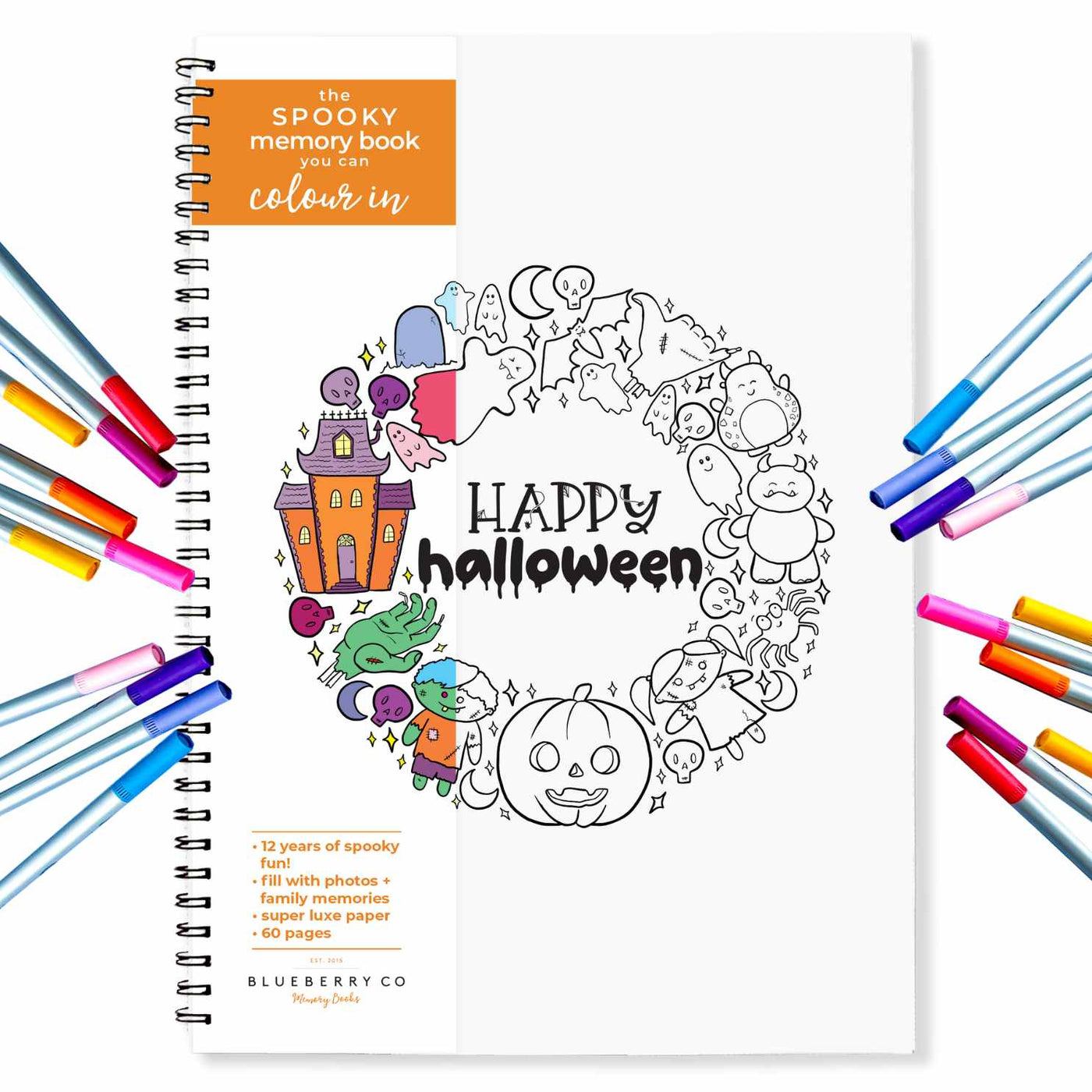Halloween Book - Spooky Memory Book you can Colour In | Blueberry Co