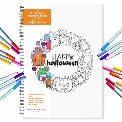 Halloween Book - Spooky Memory Book you can Colour In | Blueberry Co