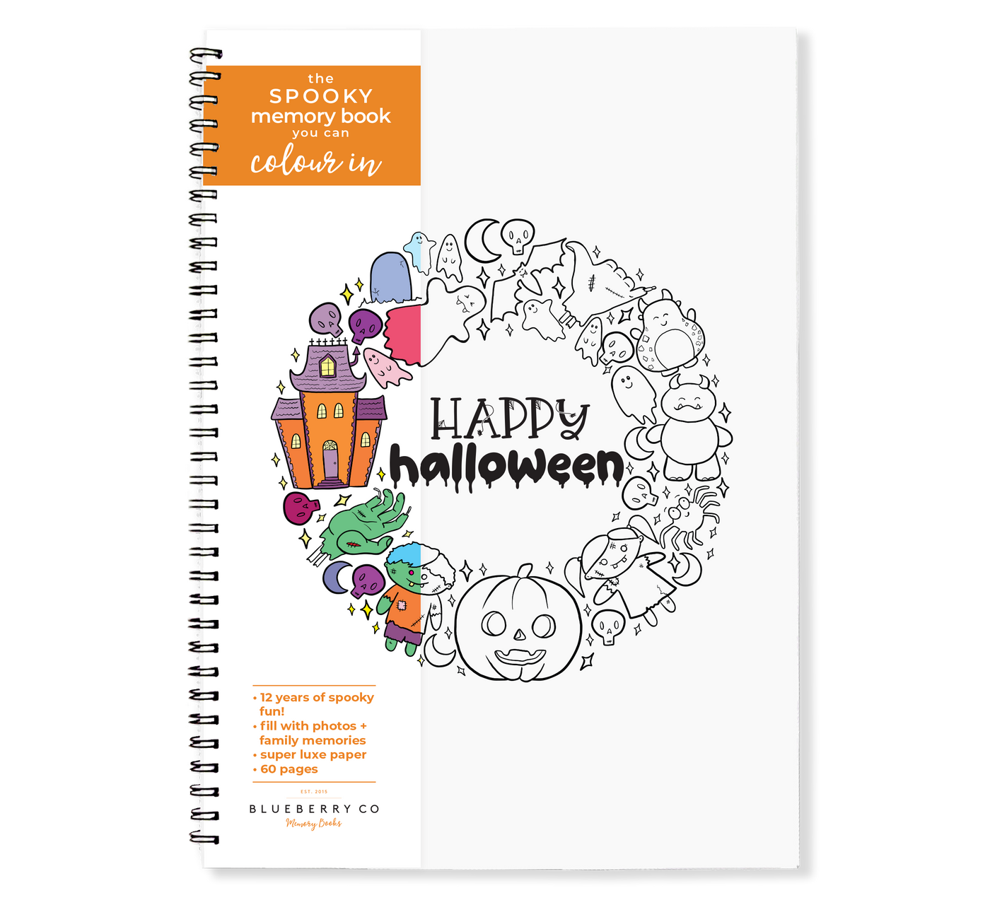 Halloween Book - Spooky Memory Book you can Colour In | Blueberry Co