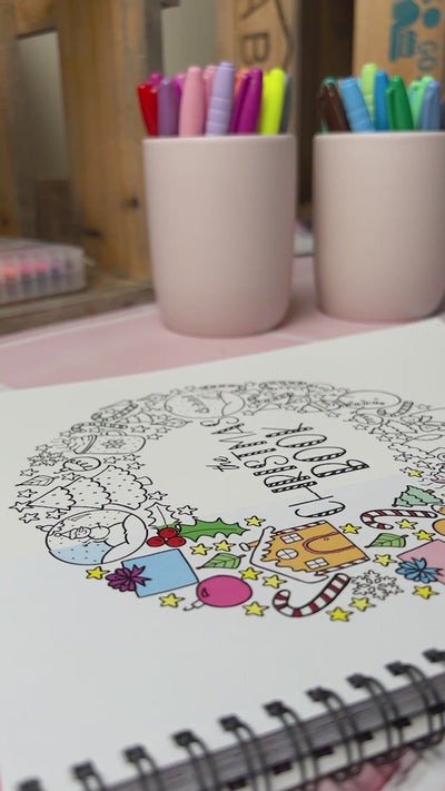 Christmas Book - Festive Keepsake Book you can Colour In | Blueberry Co