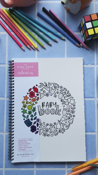 The Colour-Me-In Baby Book - A Baby Keepsake Book | Blueberry Co