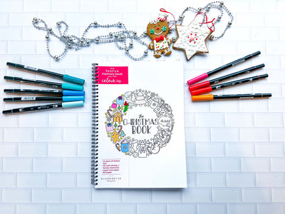 Christmas Book - Festive Keepsake Book you can Colour In | Blueberry Co