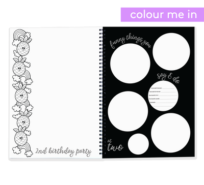 The Colour-Me-In Baby Book - A Baby Keepsake Book | Blueberry Co