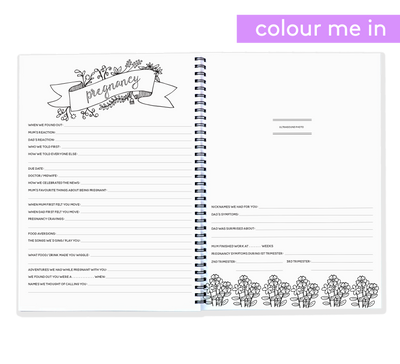 The Colour-Me-In Baby Book - A Baby Keepsake Book | Blueberry Co