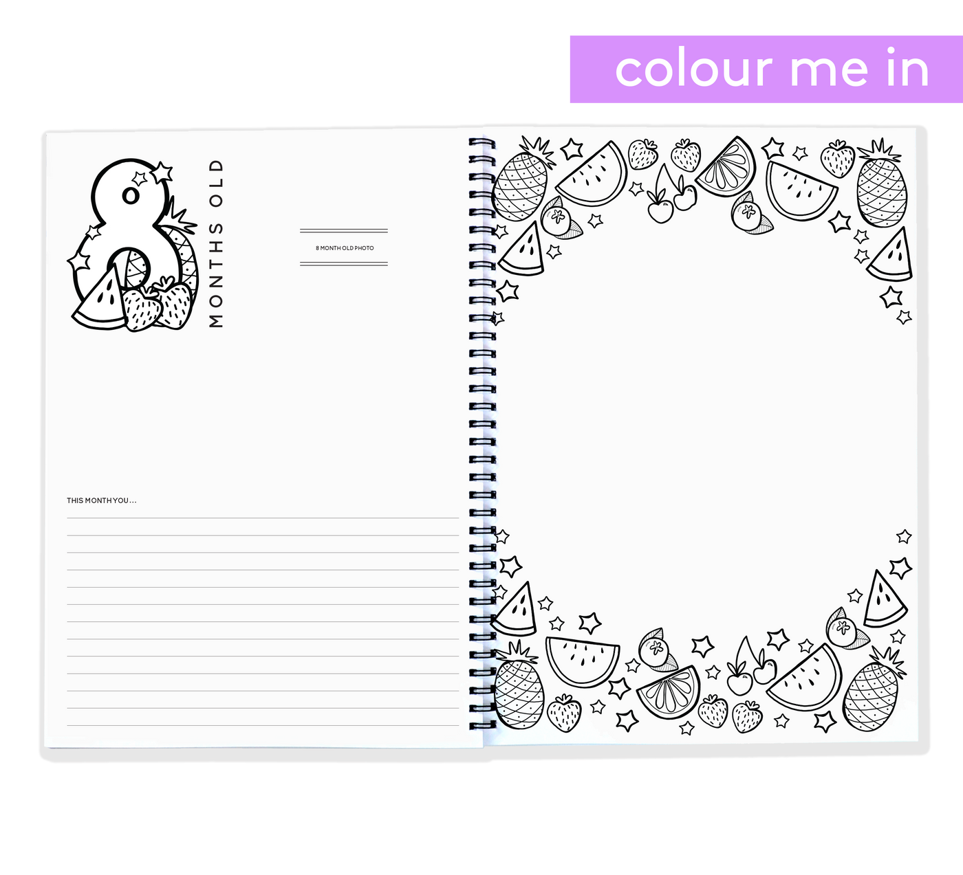 The Colour-Me-In Baby Book - A Baby Keepsake Book | Blueberry Co
