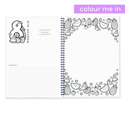 The Colour-Me-In Baby Book - A Baby Keepsake Book | Blueberry Co