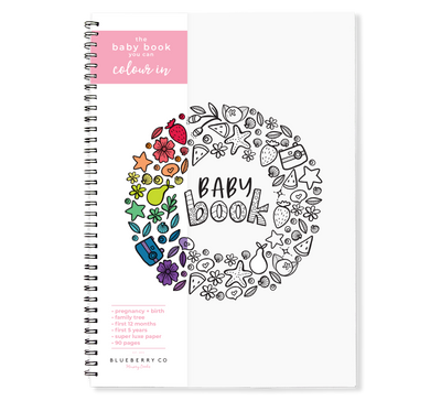 The Colour-Me-In Baby Book - A Baby Keepsake Book | Blueberry Co