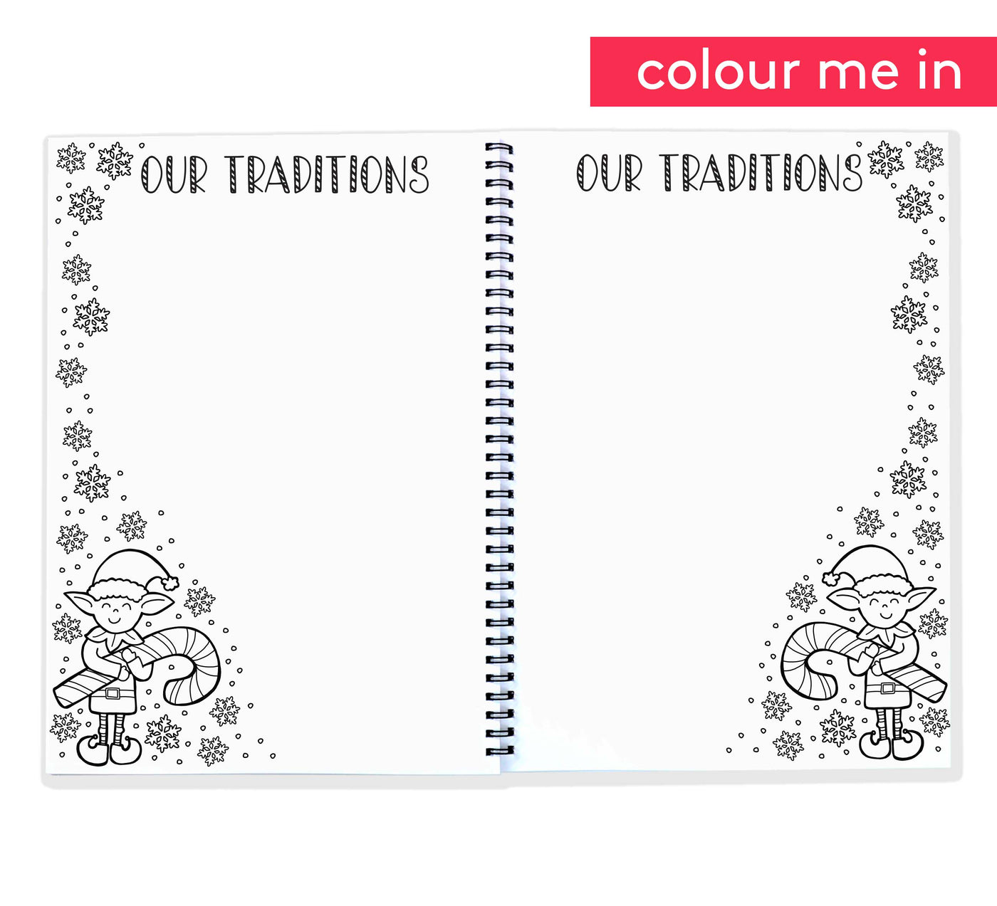 Christmas Book - Festive Keepsake Book you can Colour In | Blueberry Co