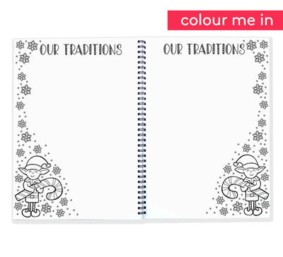 Christmas Book - Festive Keepsake Book you can Colour In | Blueberry Co