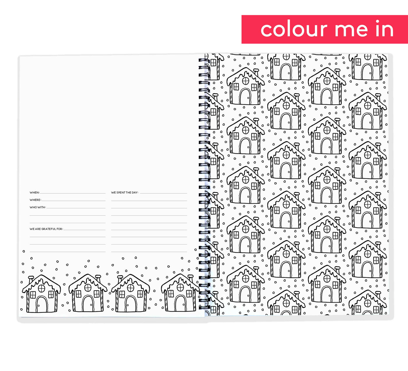 Christmas Book - Festive Keepsake Book you can Colour In | Blueberry Co