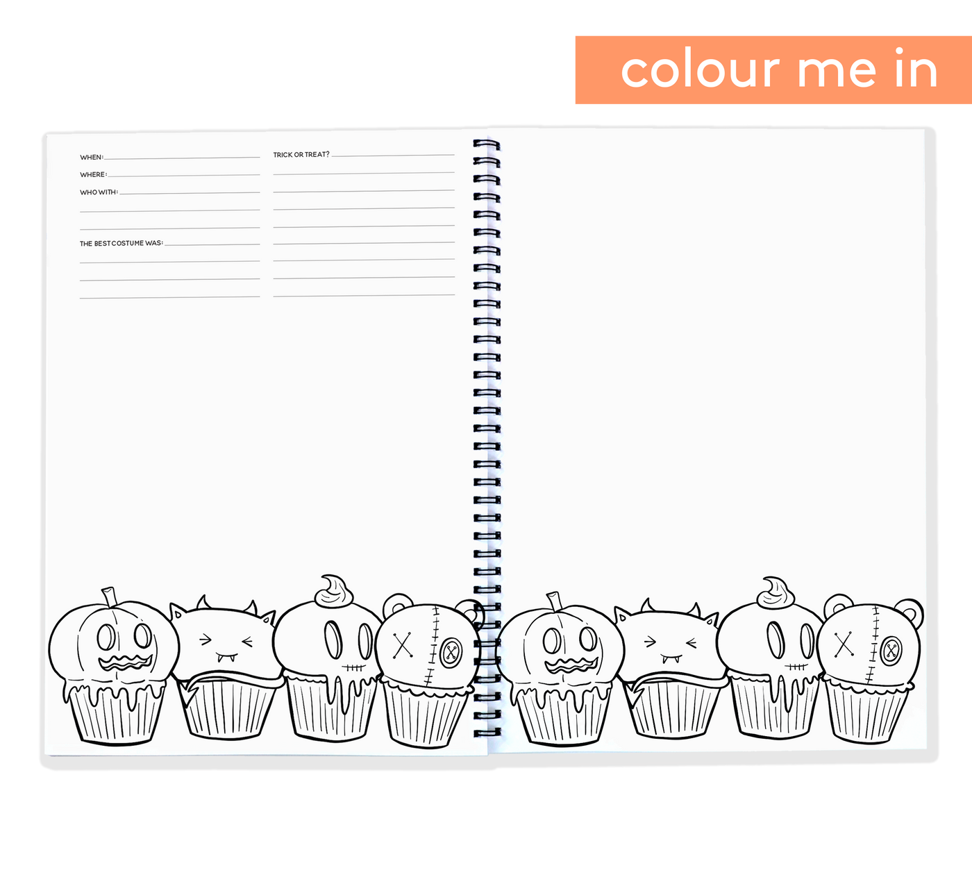 Halloween Book - Spooky Memory Book you can Colour In | Blueberry Co