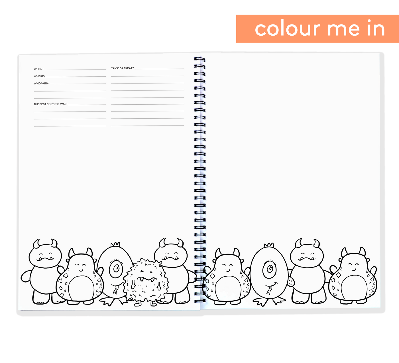 Halloween Book - Spooky Memory Book you can Colour In | Blueberry Co