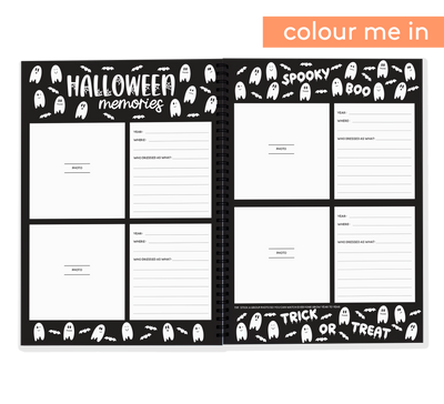 Halloween Book - Spooky Memory Book you can Colour In | Blueberry Co