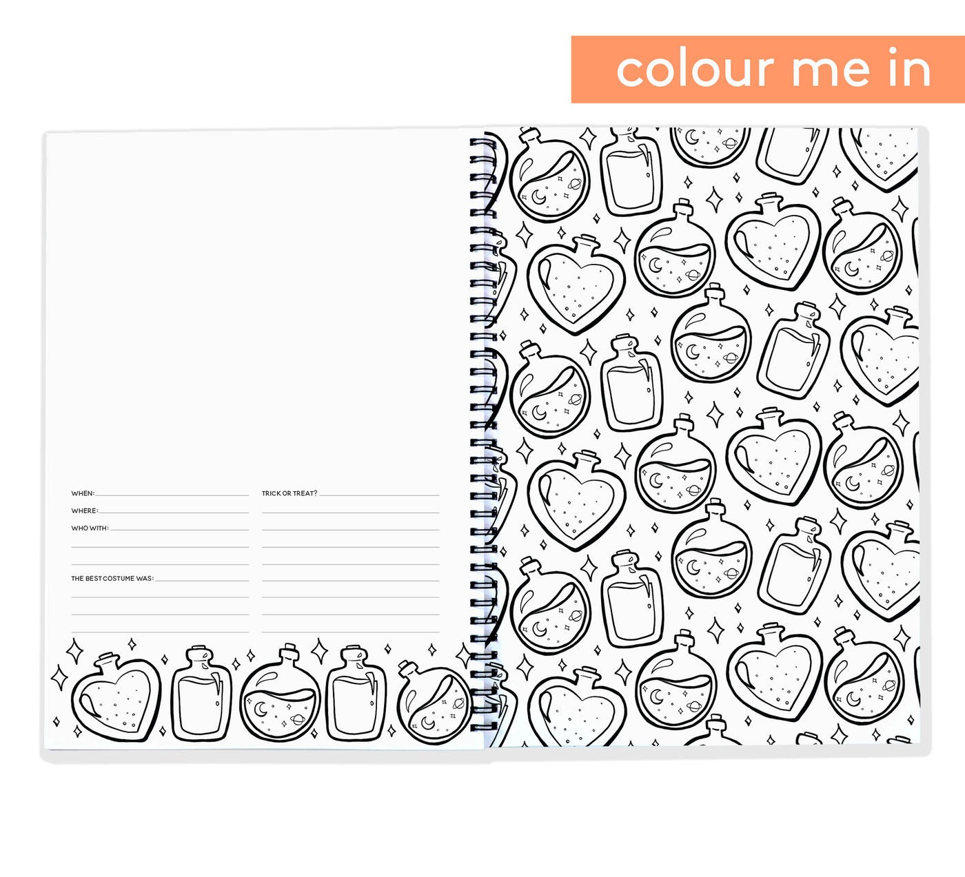 Halloween Book - Spooky Memory Book you can Colour In | Blueberry Co