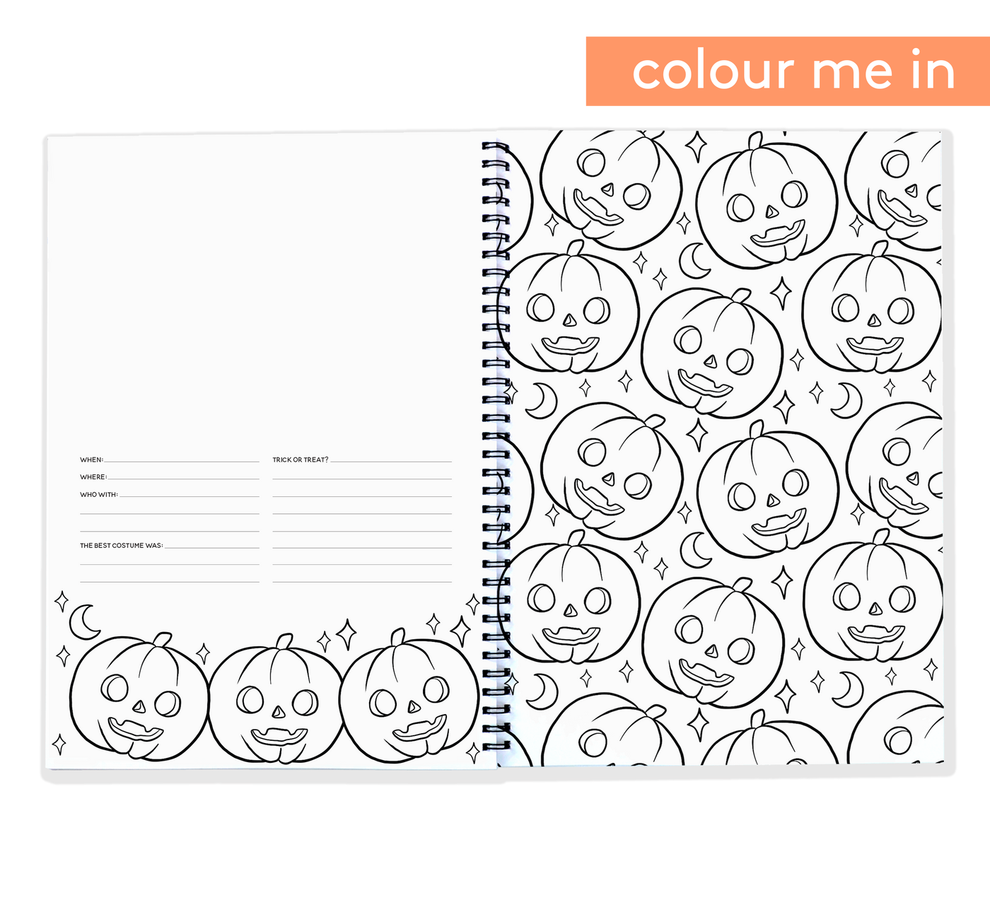 Halloween Book - Spooky Memory Book you can Colour In | Blueberry Co