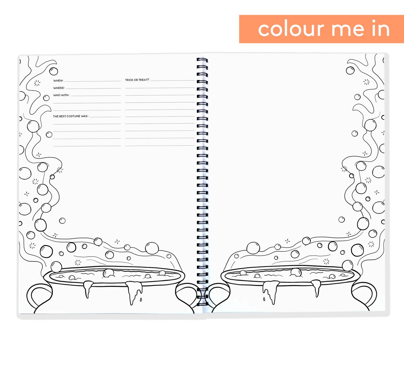 Halloween Book - Spooky Memory Book you can Colour In | Blueberry Co