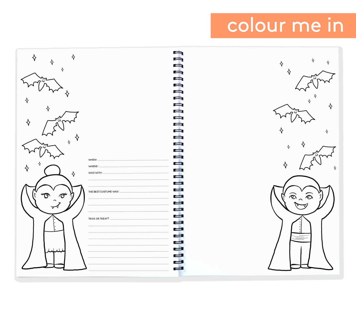 Halloween Book - Spooky Memory Book you can Colour In | Blueberry Co