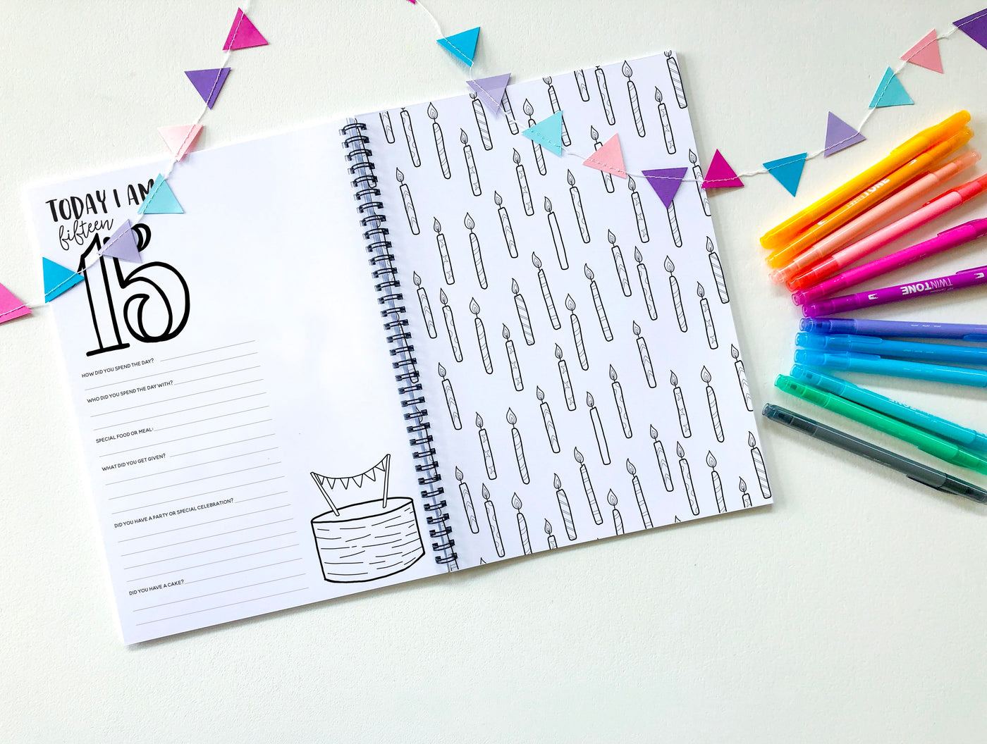 Birthday Memory Book | 18 birthdays with your tiny VIP | Blueberry Co |The birthday memory book to document the first 18  years with your growing tiny VIP